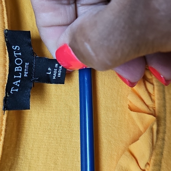 Talbots Pretty Yellow Top With Daisys SZ L Petite Excellent - Picture 3 of 9